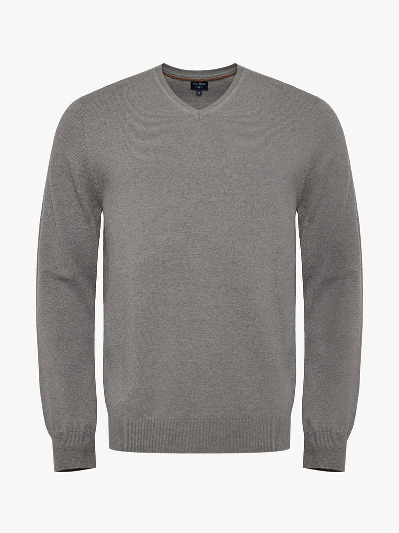 Grey Slim Merino Wool Pullover