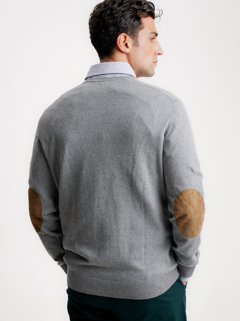 Pullover Lana Merino Fino Gris