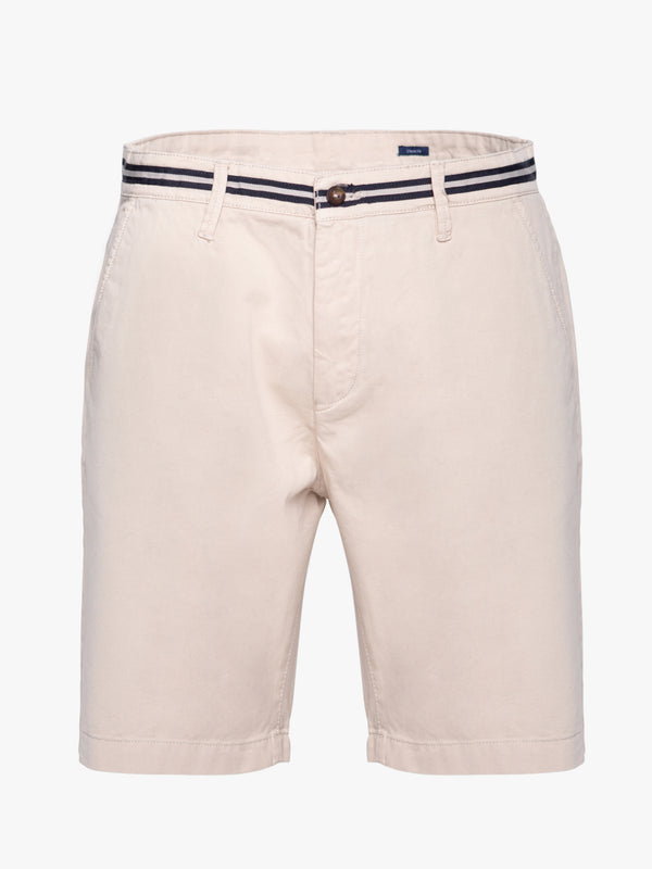 Bermuda shorts dobby beige in cotton