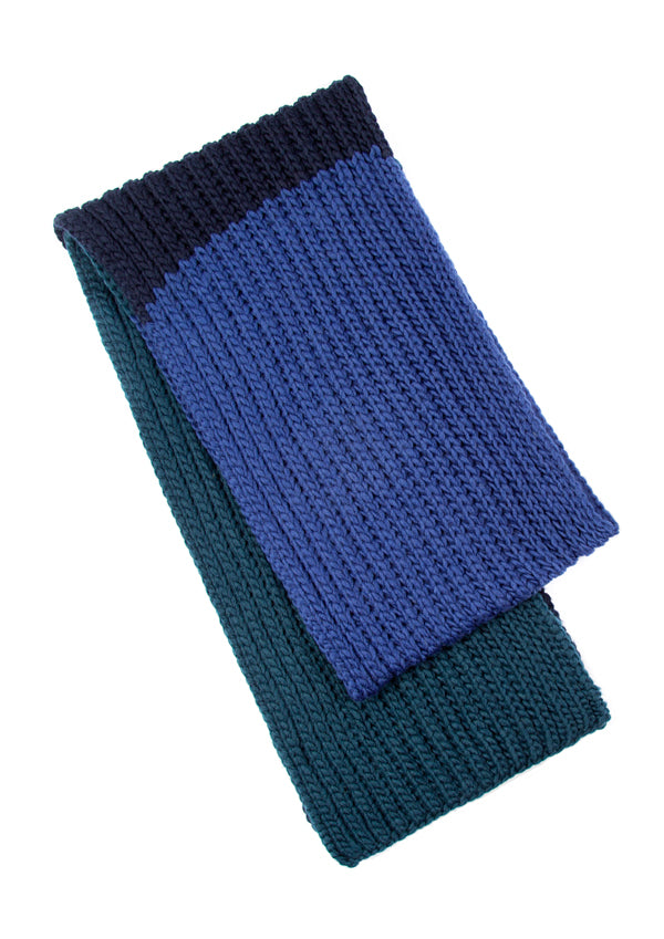 Medium Blue Wool Scarf