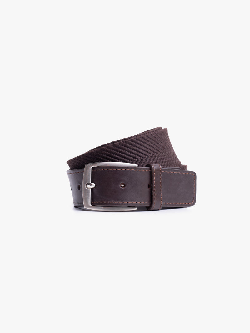 Cinturón elástico Entraçado marrón oscuro