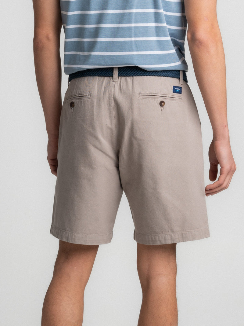 Classic Fit Linen Grey Bermuda Shorts