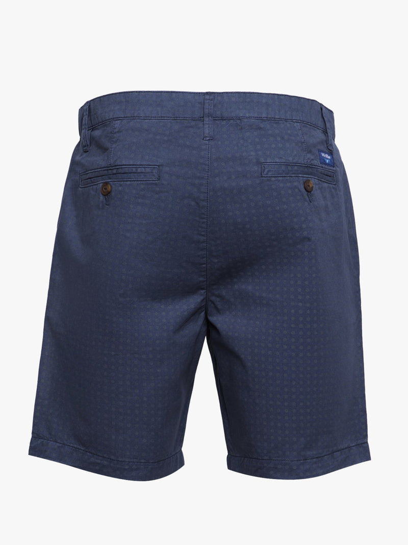 Bermuda shorts with dark blue cotton pattern
