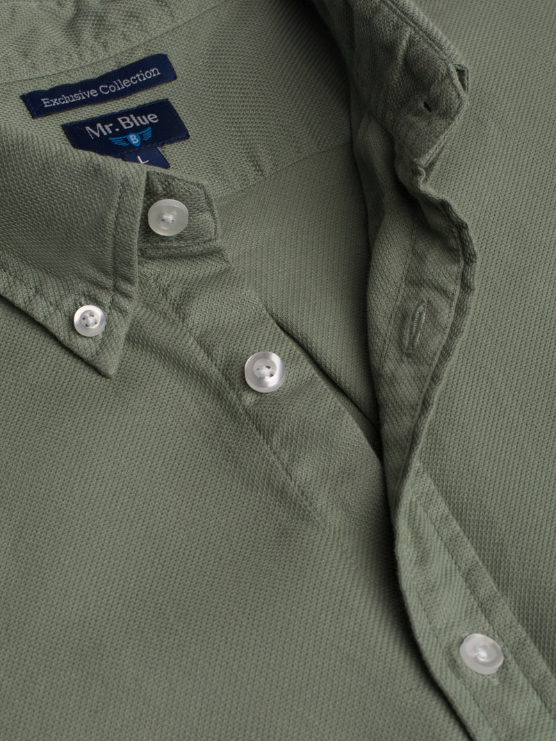 Green dry cotton shirt with pocket