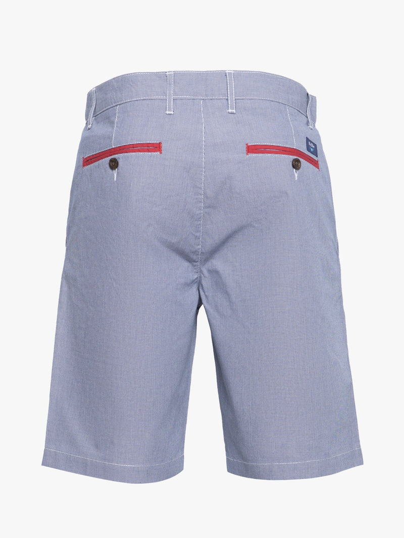 Blue and white cotton Bermuda shorts