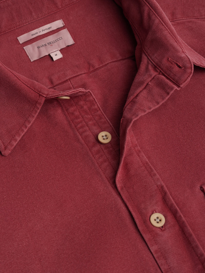 Tailored fit Twill Bordeaux overshirt