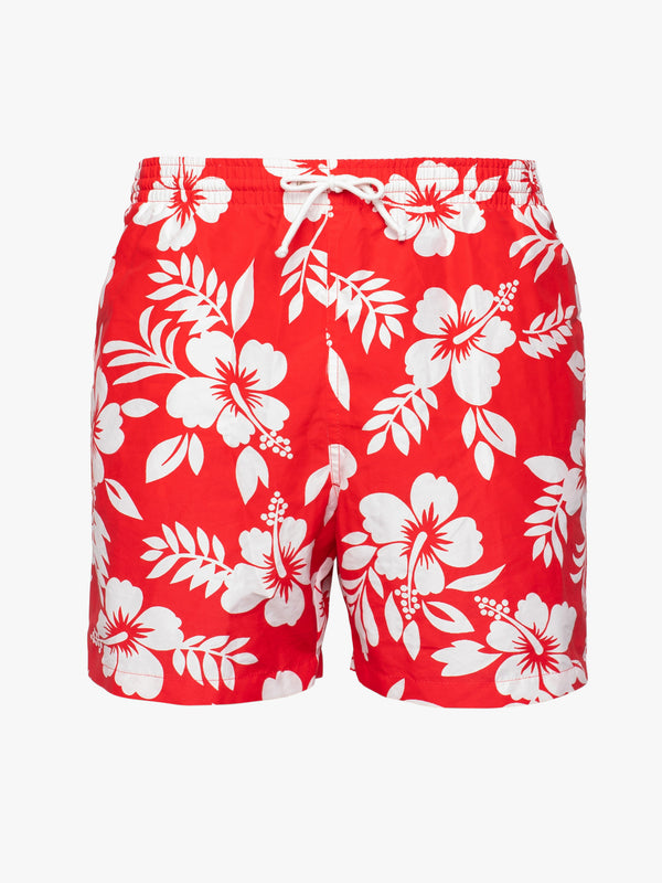 Classic Red Printed Swimsuit