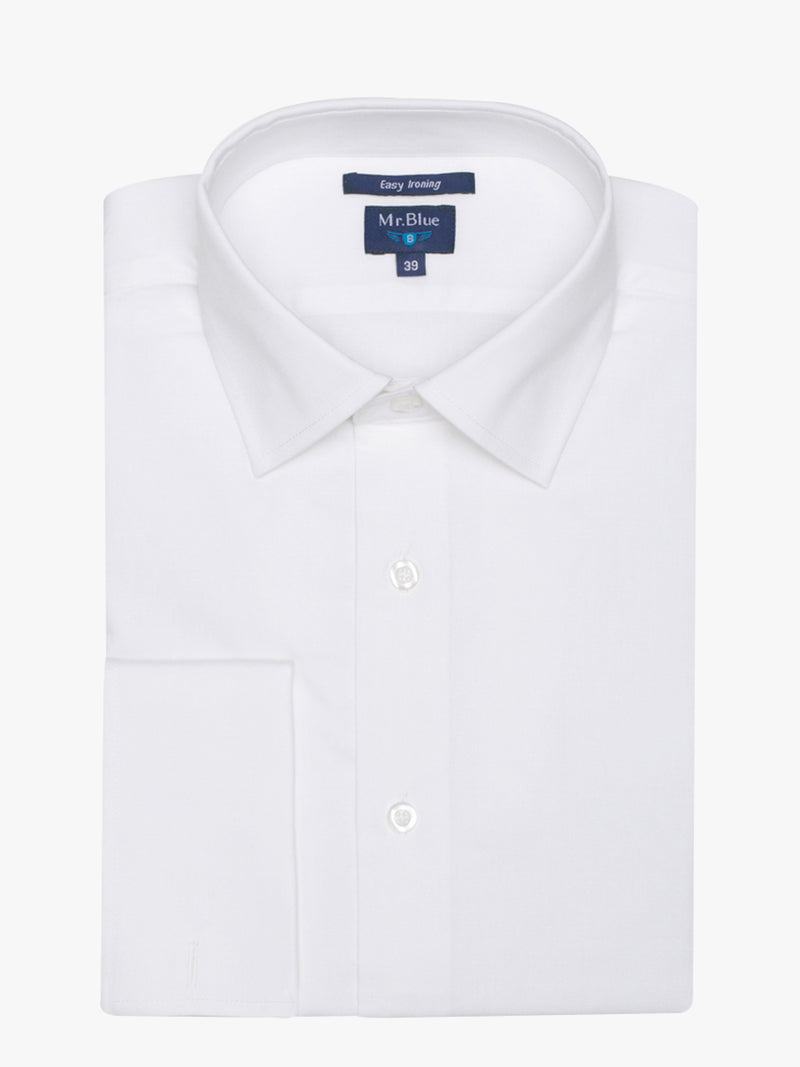 Camisa algodão branco para botões de punho