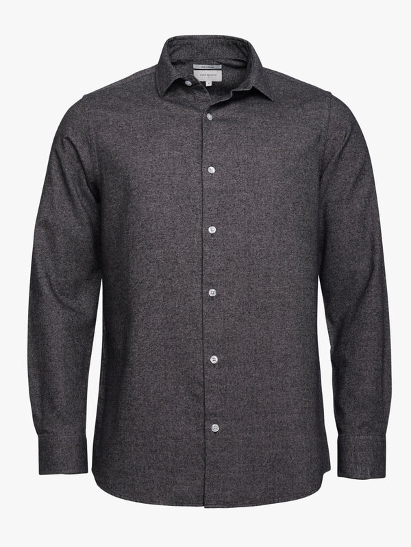 Tailored fit flannel shirt grey