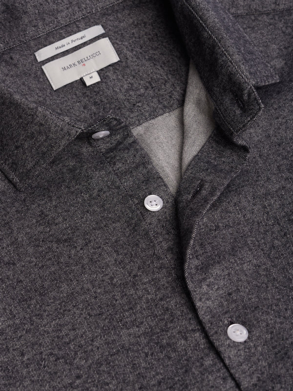 Tailored fit flannel shirt grey