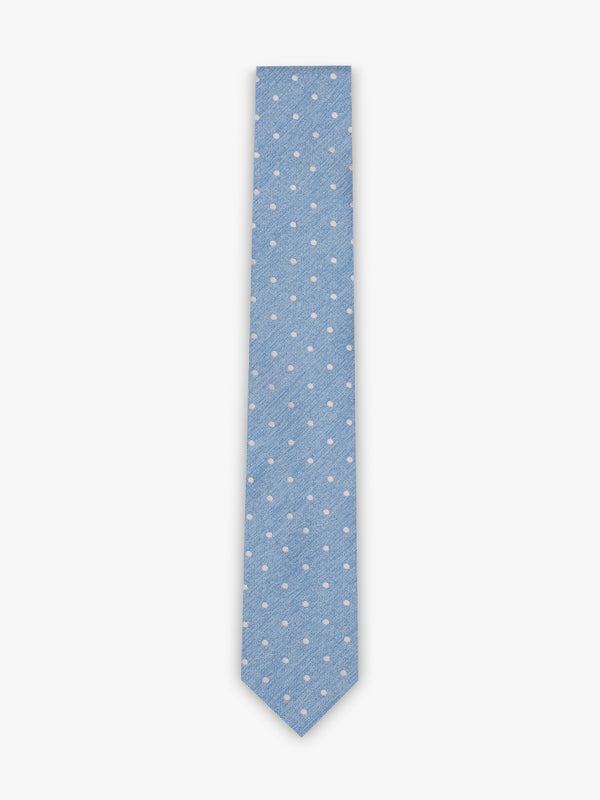 Corbata de lino azul
