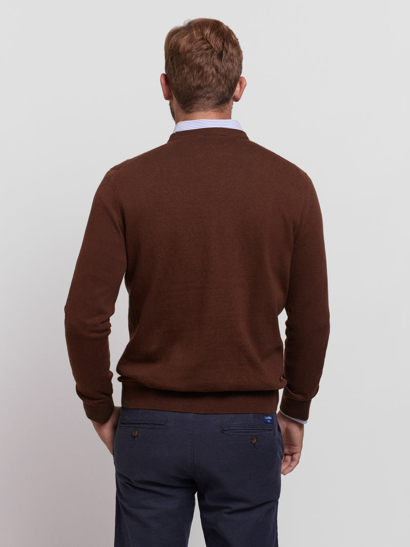 Regular Fit Pullover Brown Long Sleeve