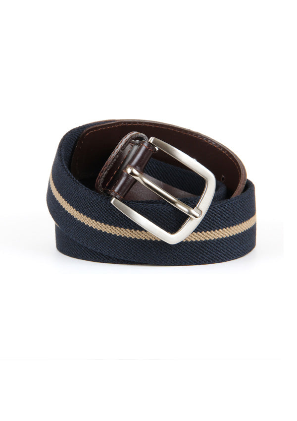 Dark Blue Beige Elastic Belts
