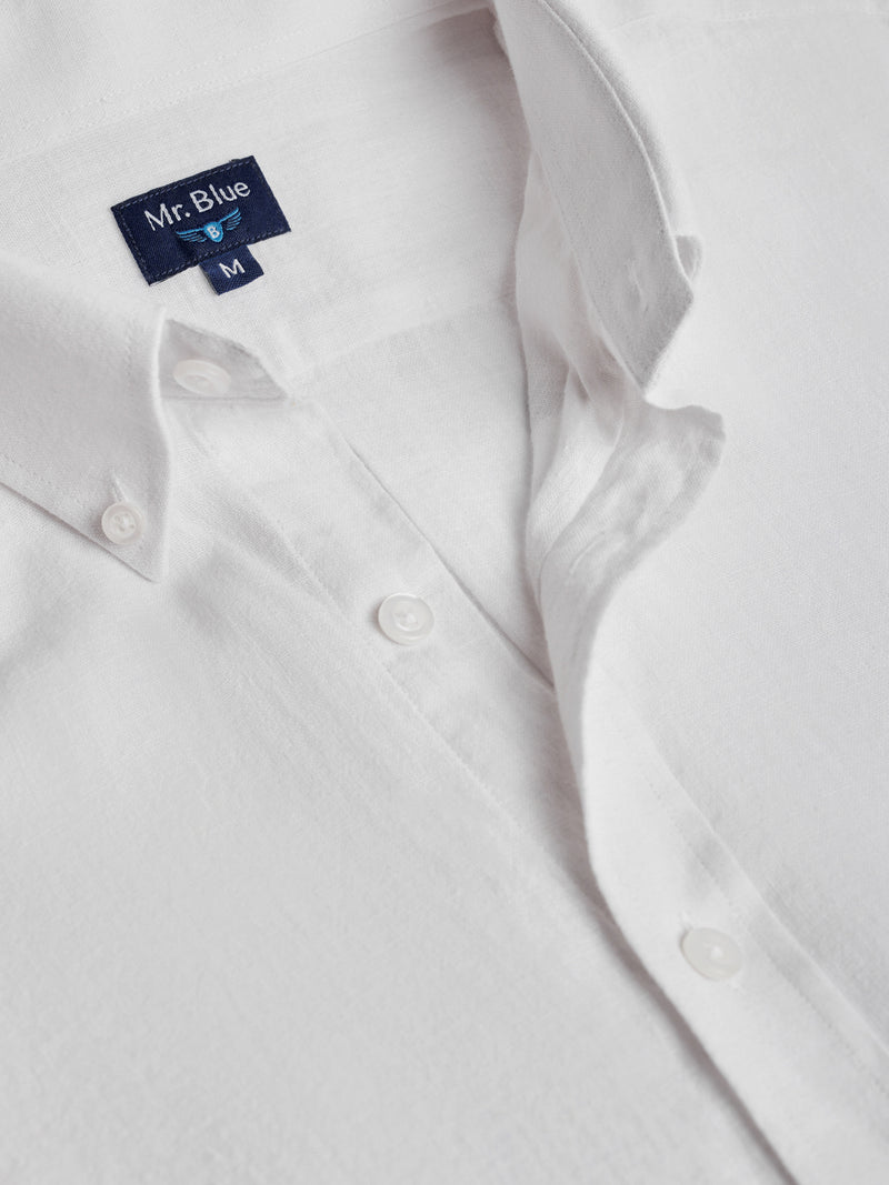 Regular fit linen white shirt