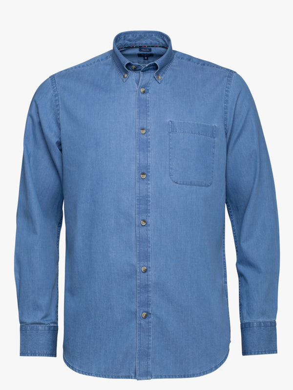 Light blue cotton shirt with pocket