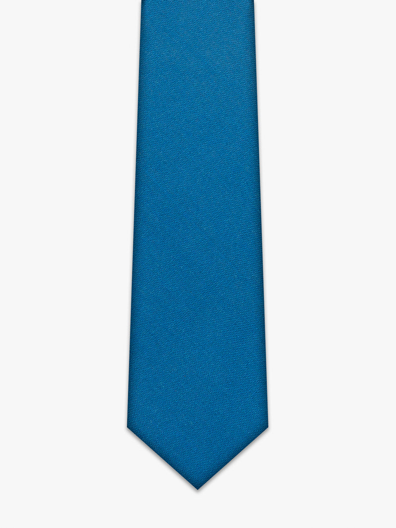 Corbata de lino azul