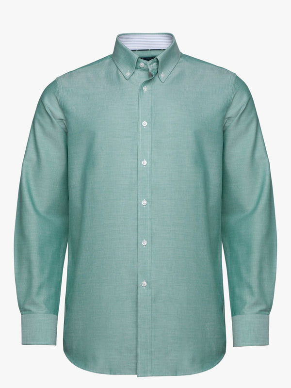 Light green cotton Oxford shirt with pocket