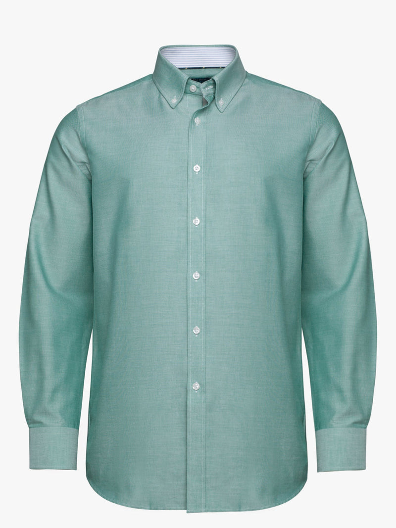 Light green cotton Oxford shirt with pocket