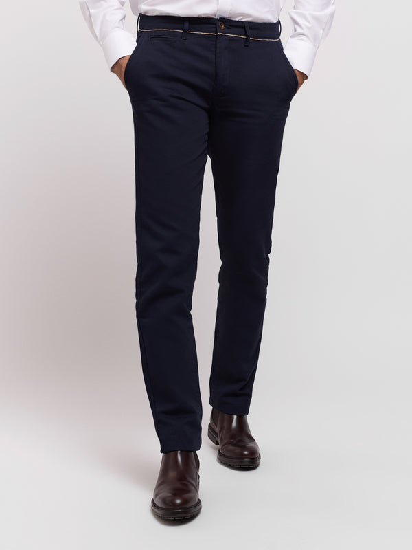 Blue Slim Fit Trousers