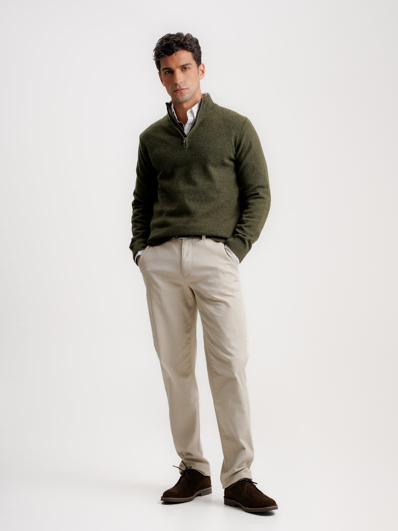 Green Thick Wool Pullover