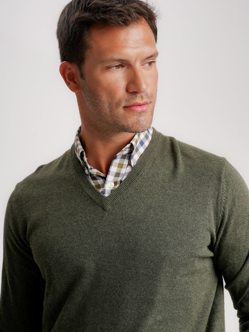 Green Thin Cashmere Pullover