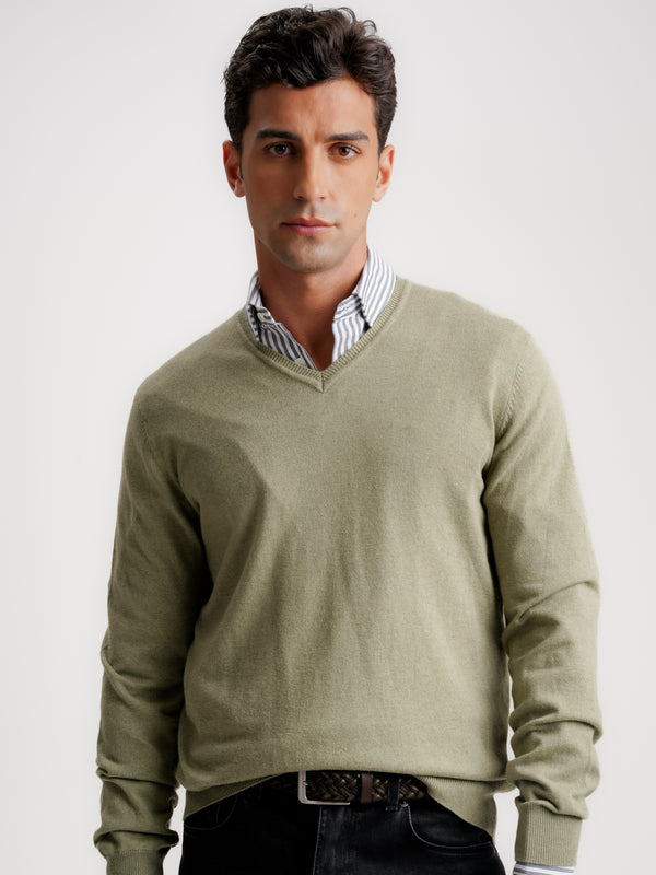 Pullover Lana Merino Fino Verde