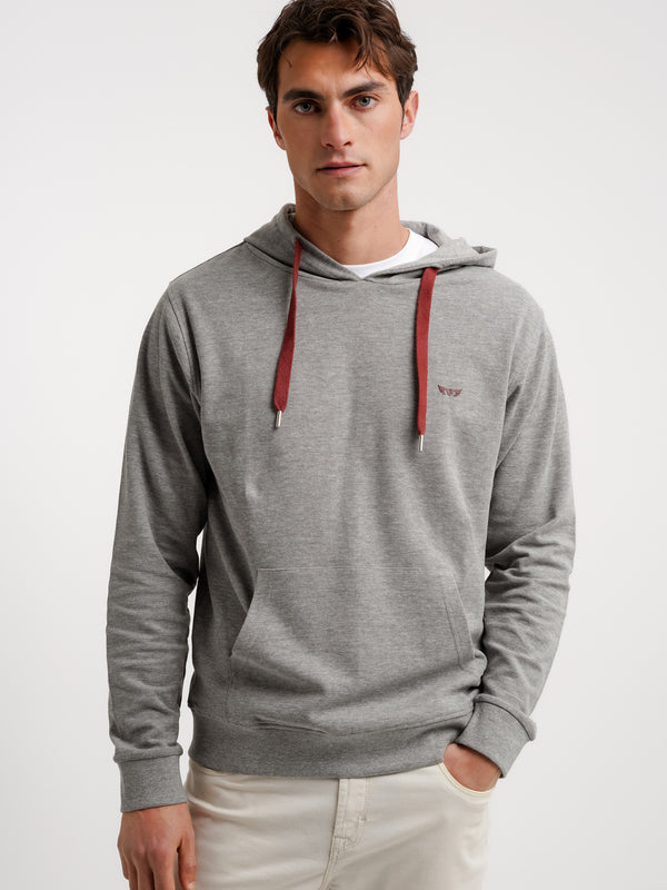 Gray hoodie with logo