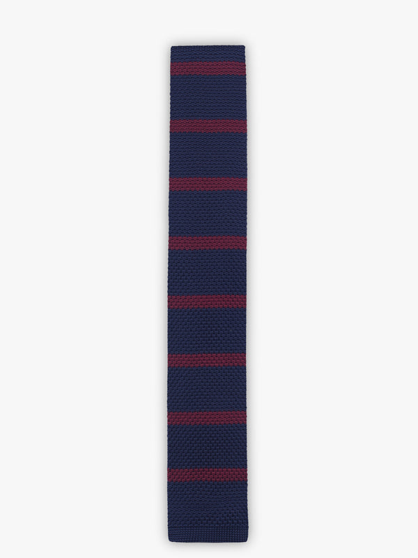 Thick striped knit tie