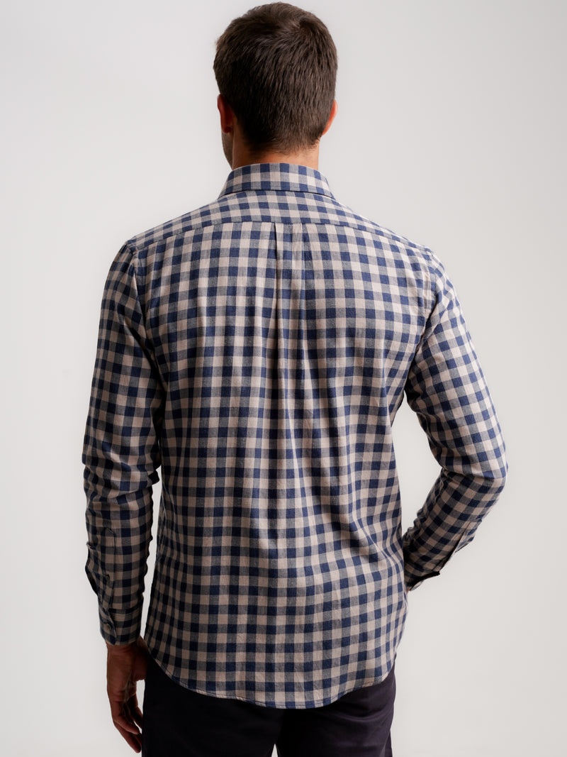 Regular Fit Beige Flannel Shirt