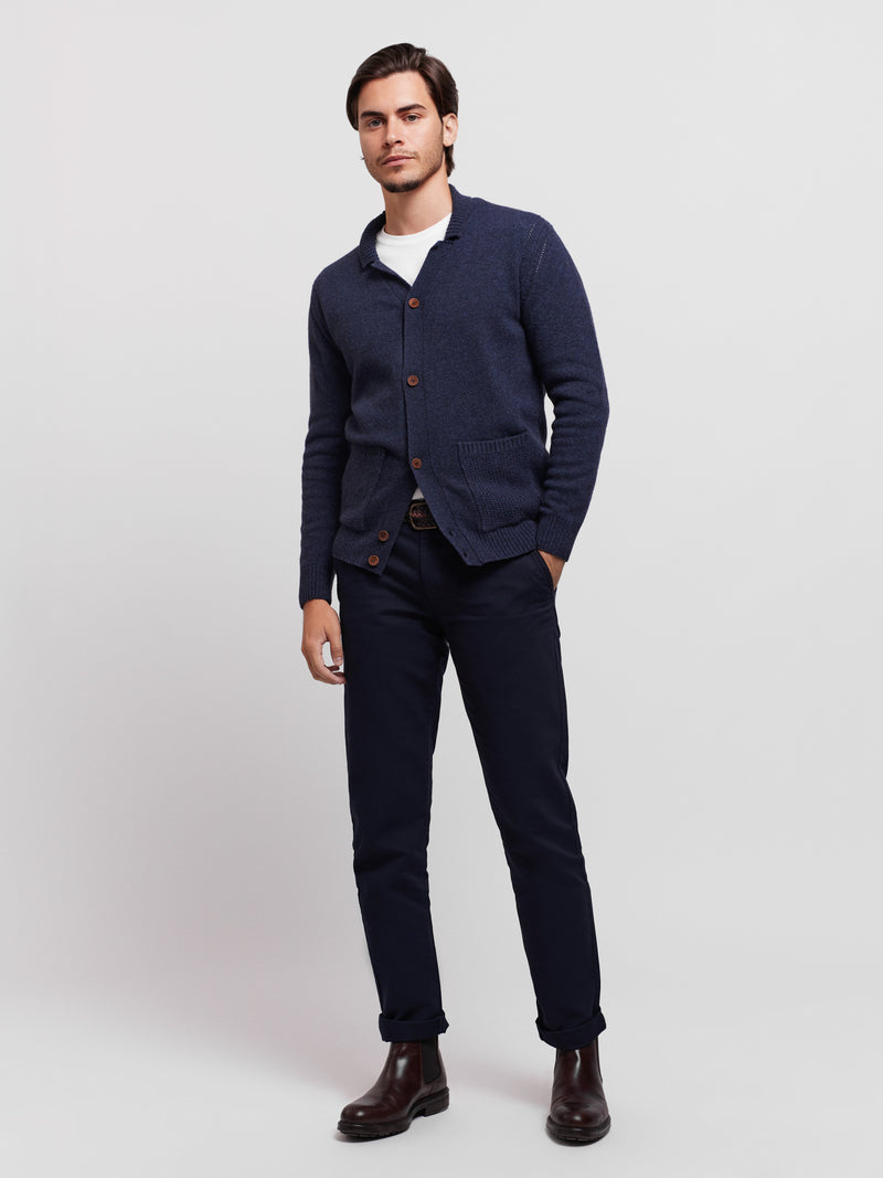 Regular Fit Cardigan Blue Long Sleeve