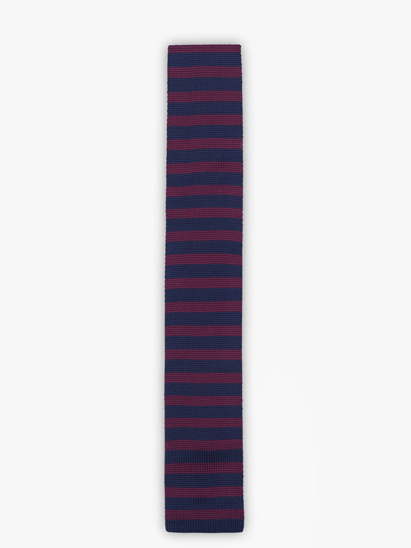 Thick striped knit tie