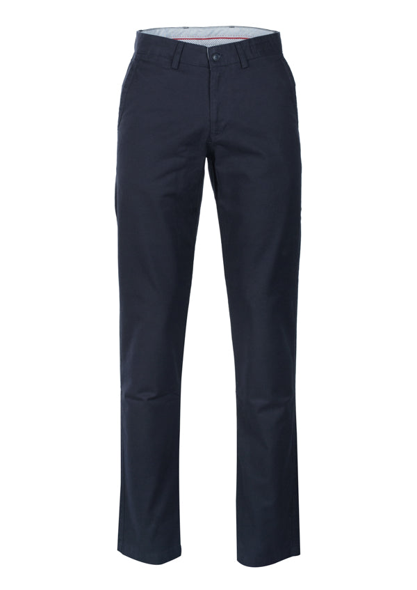 Dark blue regular fit cotton chino pants