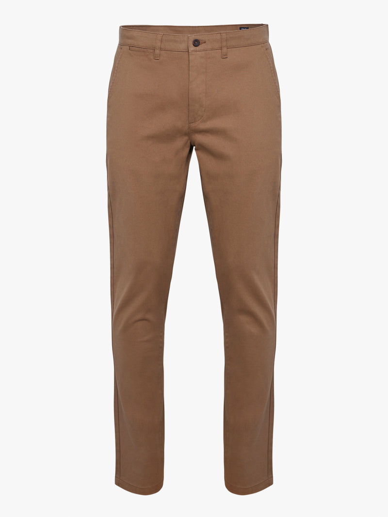 Slim Fit Twill Camel Chinos