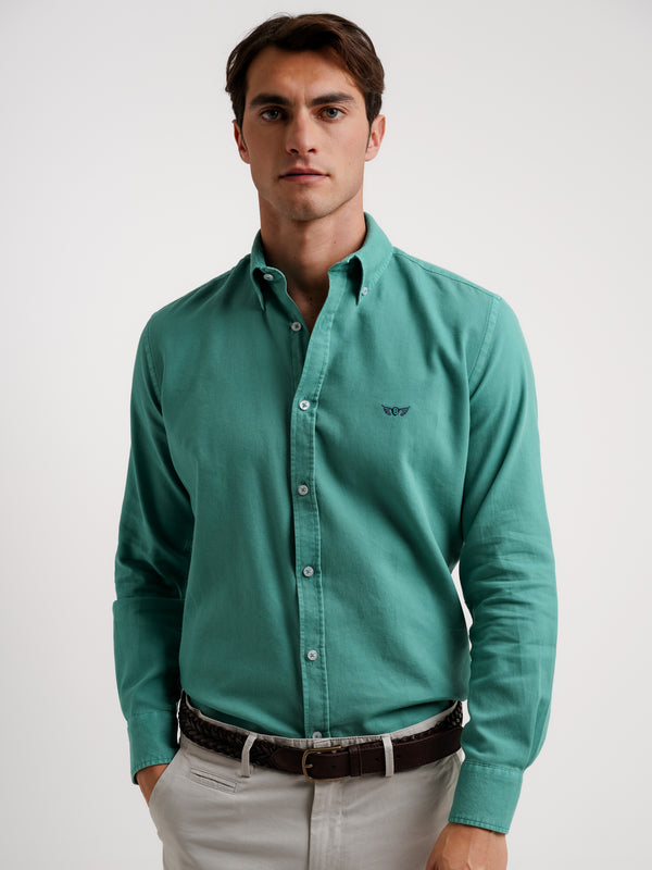Fit -structured regular shirt green