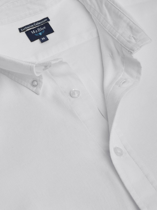 Camisa Regular Fit Estructurada Blanca