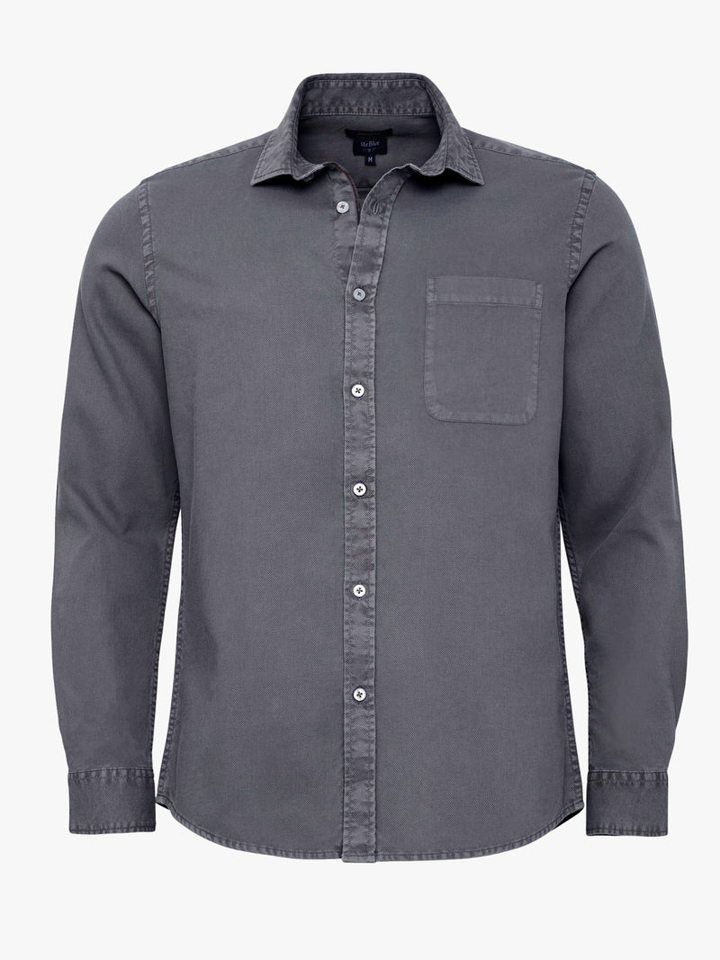 Grey Regular Fit Structured Shirt