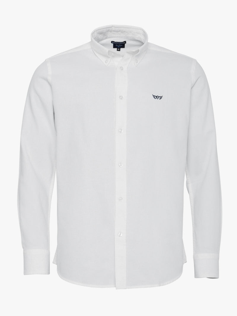 Regular Fit Structured White Shirt