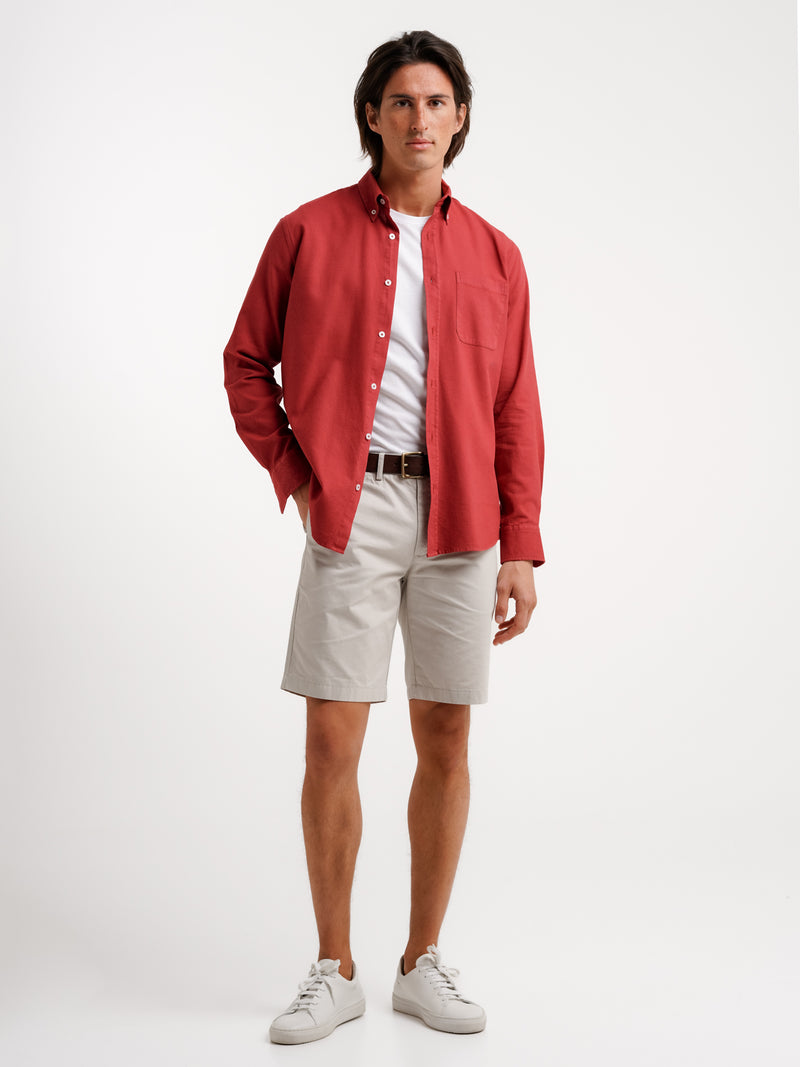 Red Structured Fit Regular Shirt