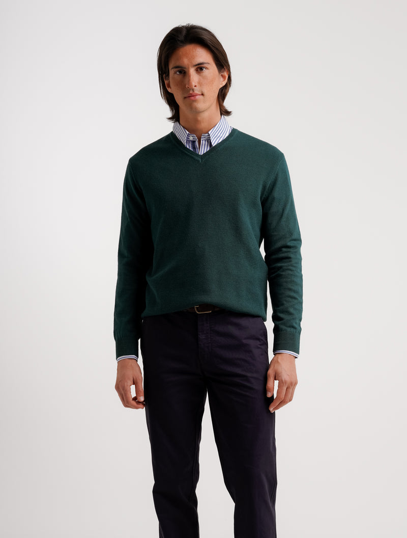 Regular fit green pullover