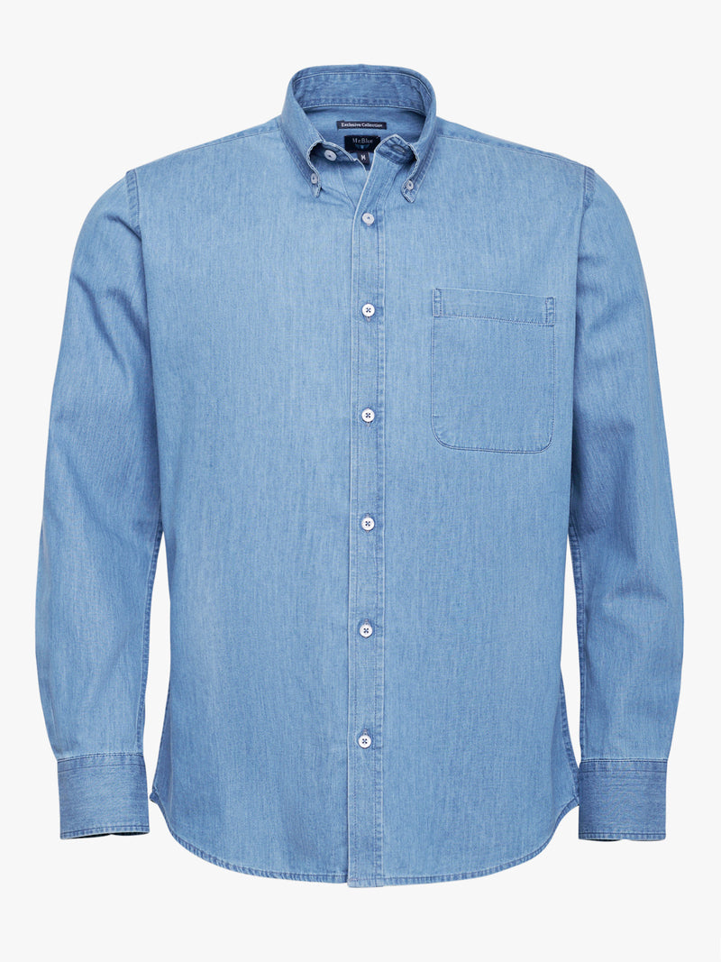 Camisa Regular Fit Denim Azul