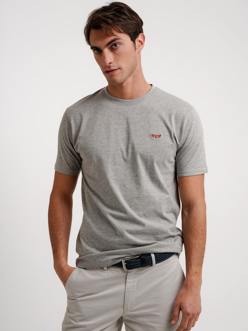 100% gray cotton t-shirt