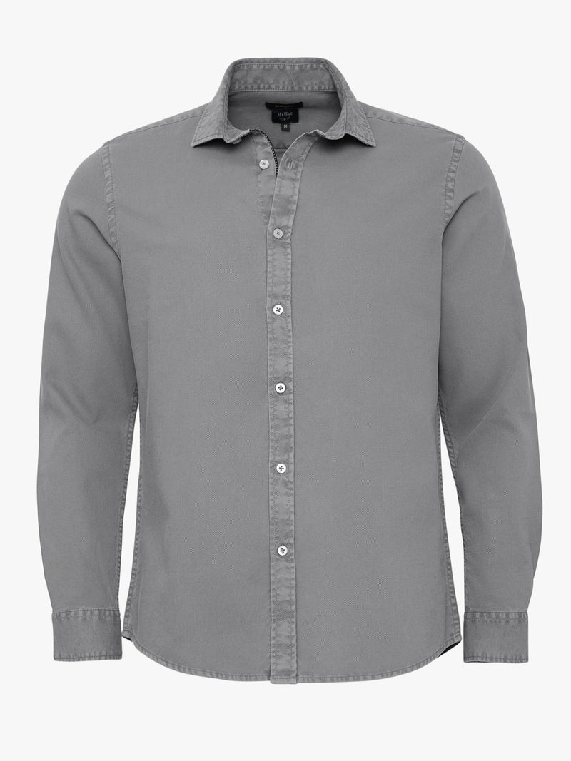 Camisa Tailored Fit Estructurada Gris