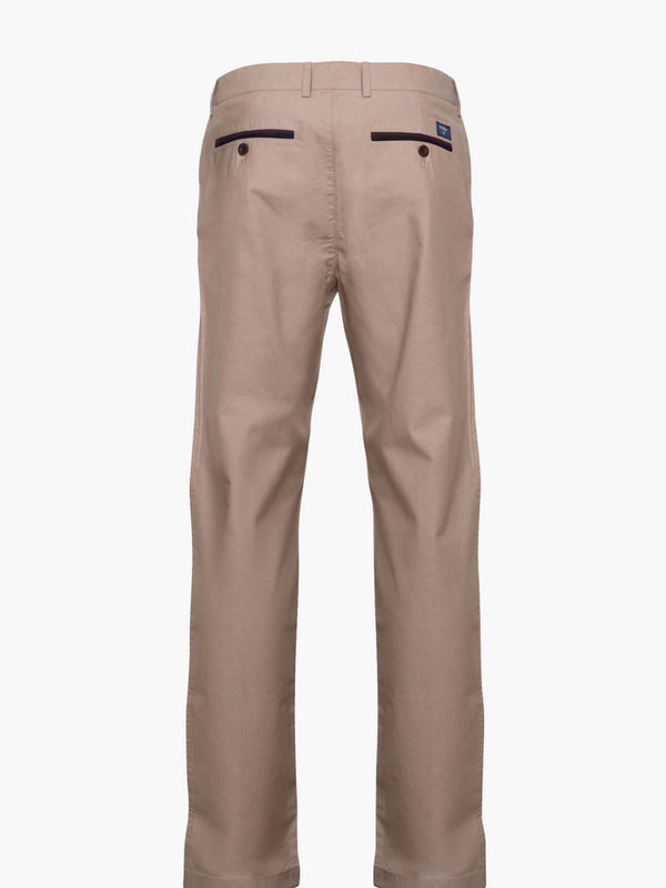 Chinos Oxford pants plain beige