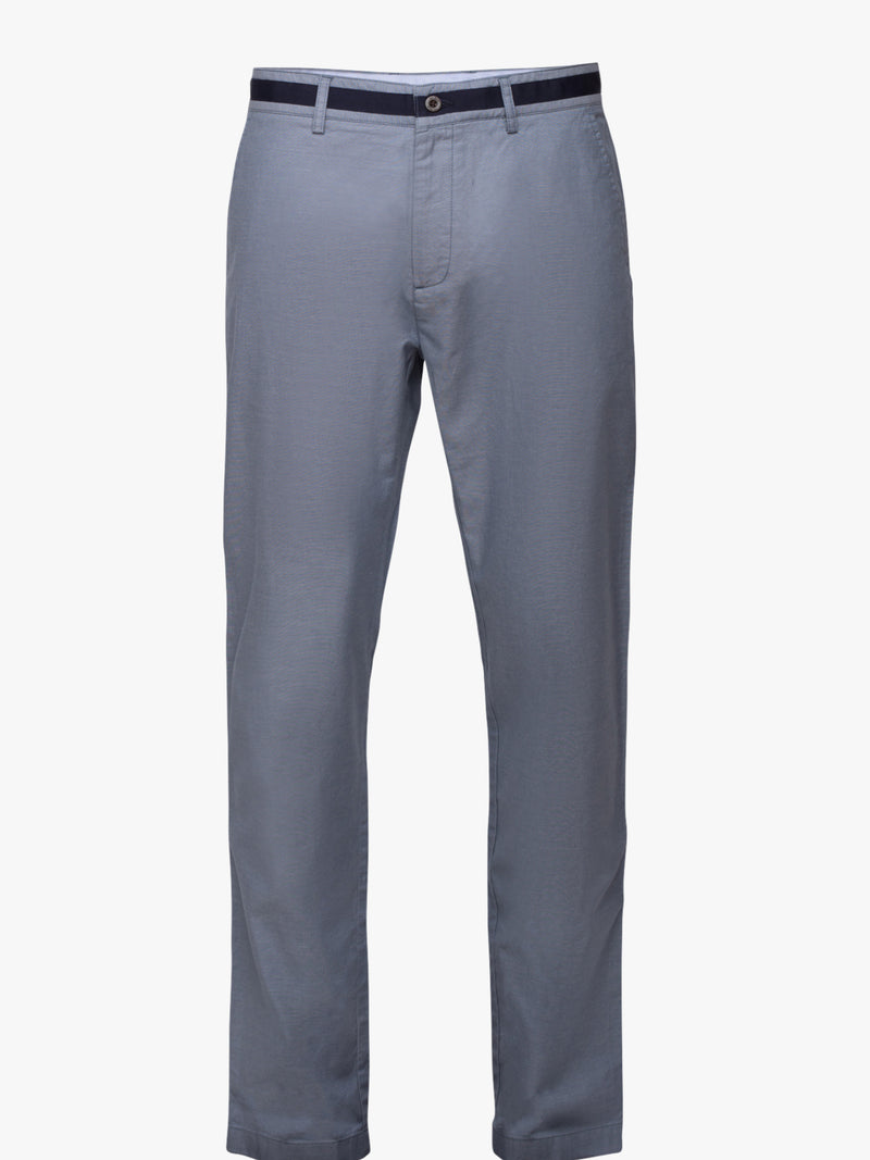 Plain blue Oxford chinos pants