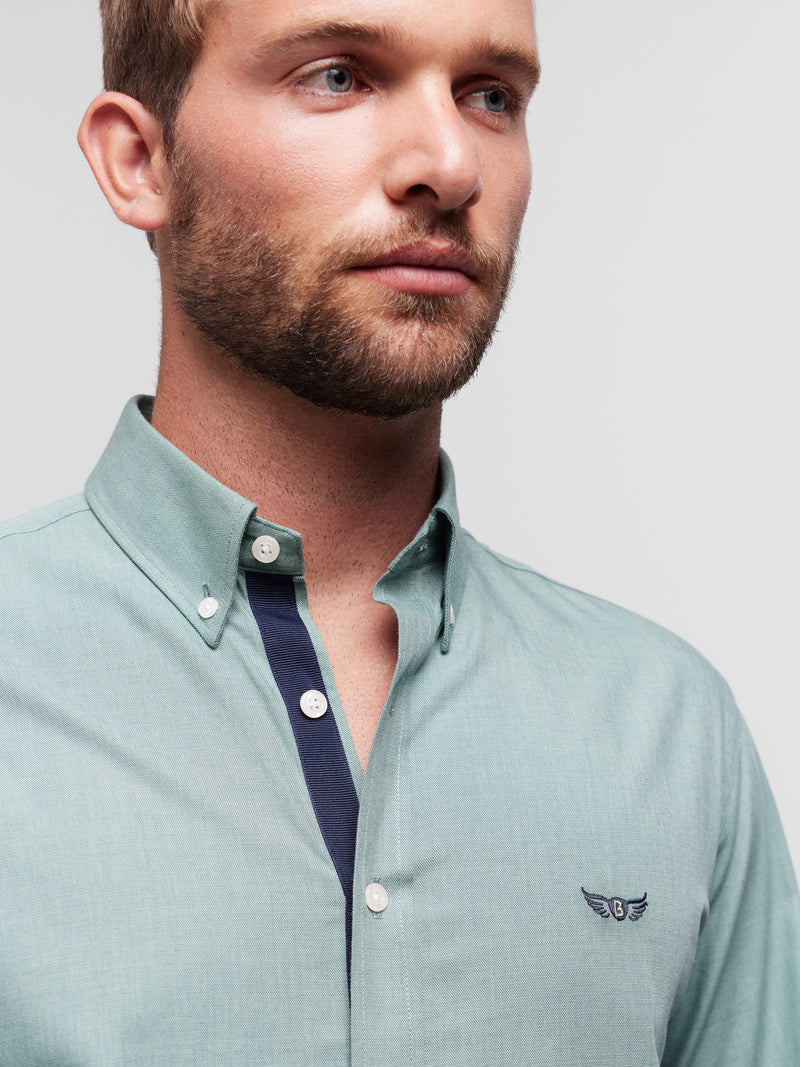 Regular Fit Green Long Sleeve Shirt