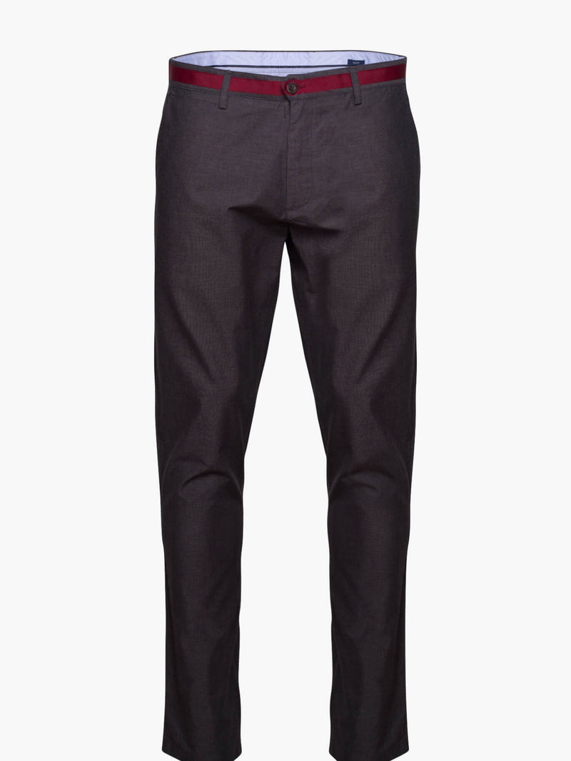 Pantalones Chinos fil-a-fil gris liso