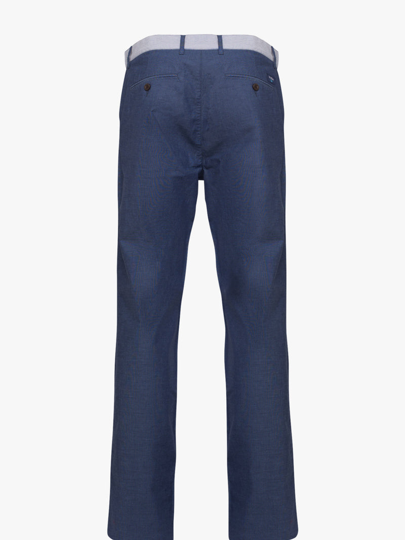 Chinos Oxford pants plain denim blue