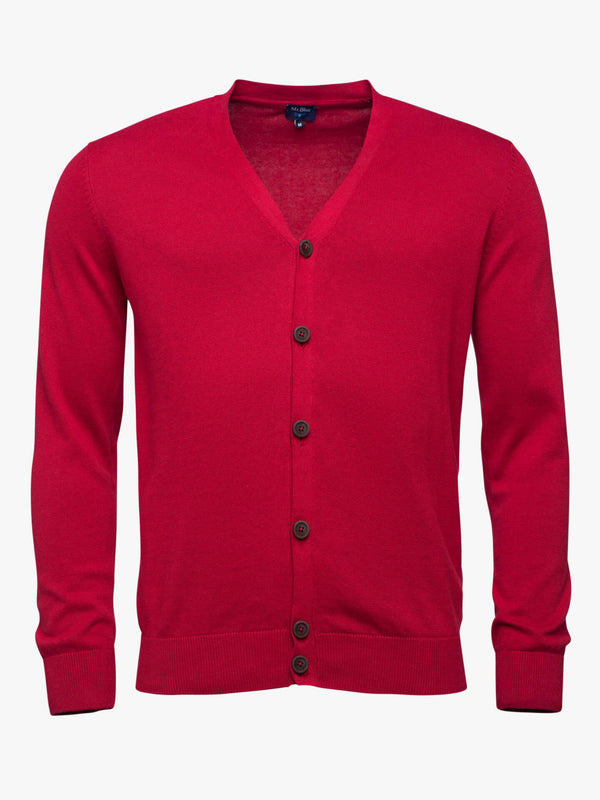 Cardigan vermelho com botões