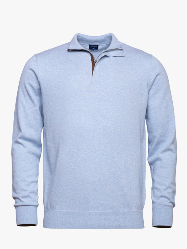 Light blue collared sweater with zipper
