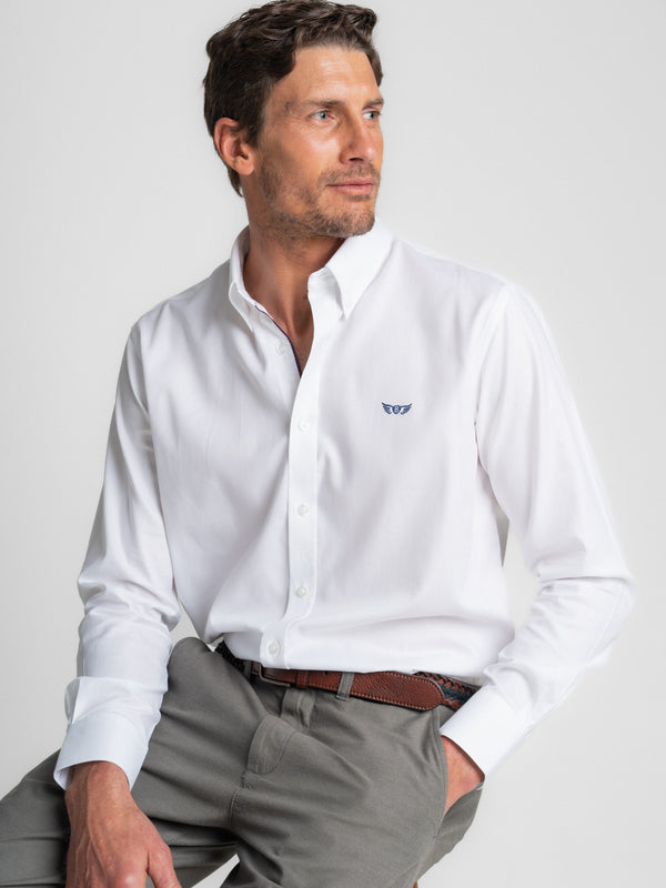 White Regular Fit Oxford Shirt